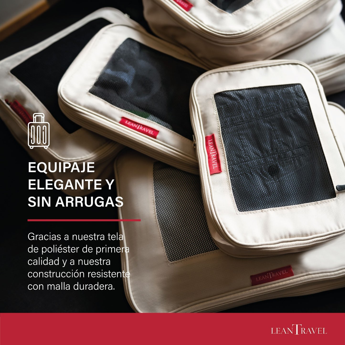 Set de 3 bolsas organizadoras de viaje con compresión para equipaje