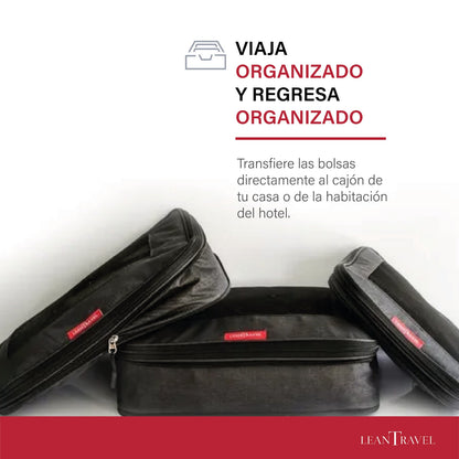 Set de 3 bolsas organizadoras de viaje con compresión para equipaje
