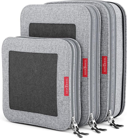 Set de 3 bolsas organizadoras de viaje con compresión para equipaje